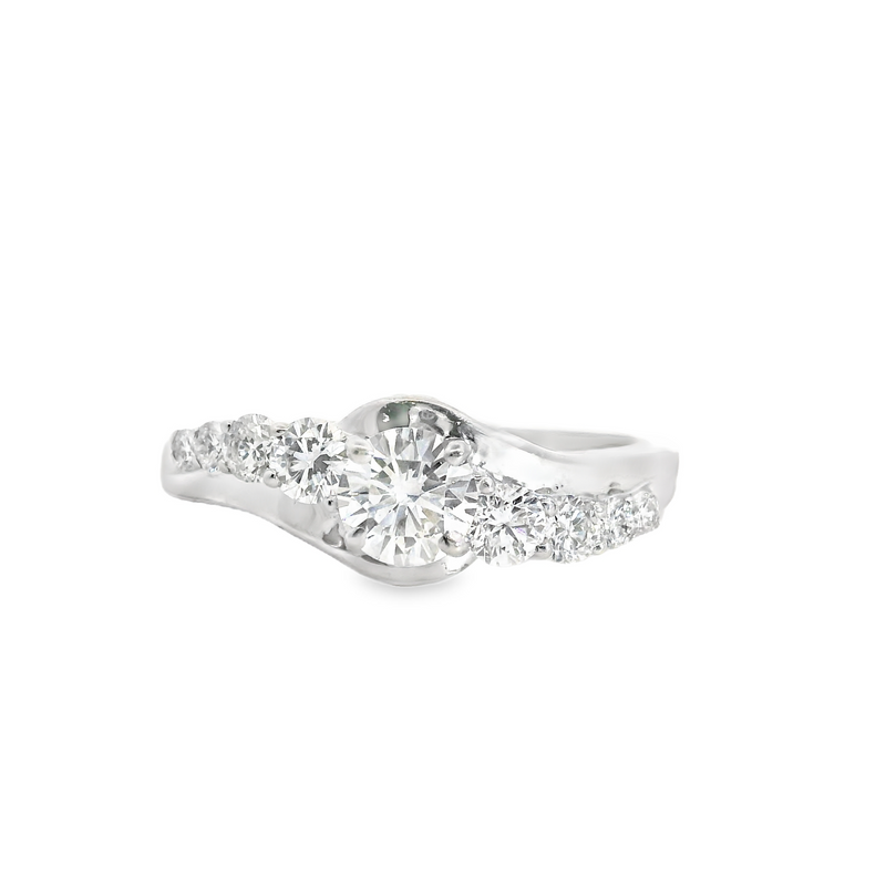 14K WG DIAMOND TWIST  ENGAGEMENT RING