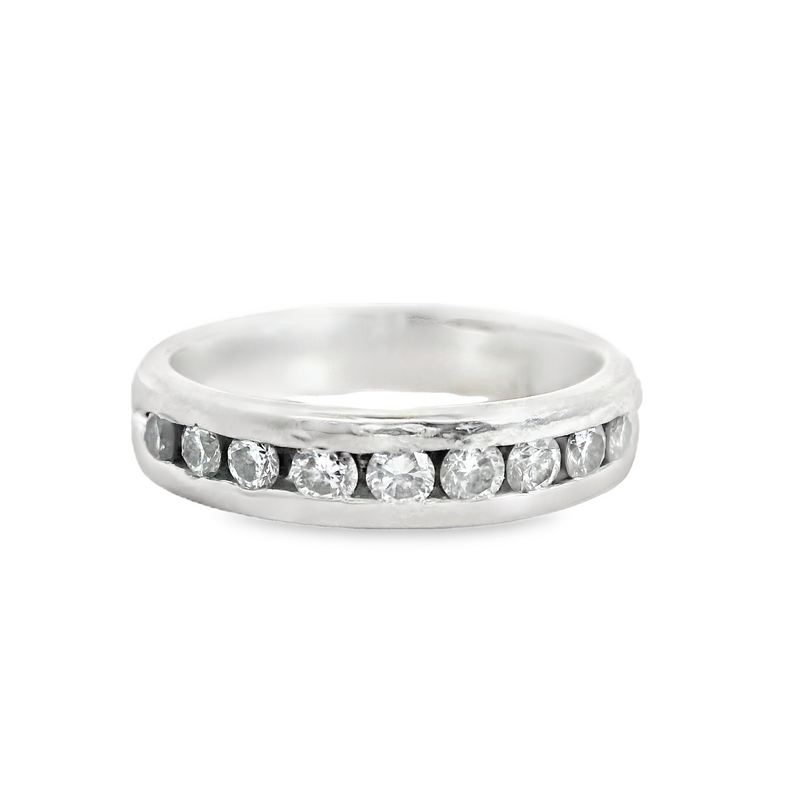 Platinum Channel Set Diamond Band
