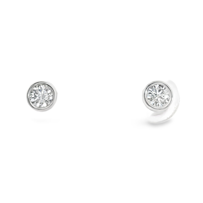 14K WG Bezel Set Diamond Studs