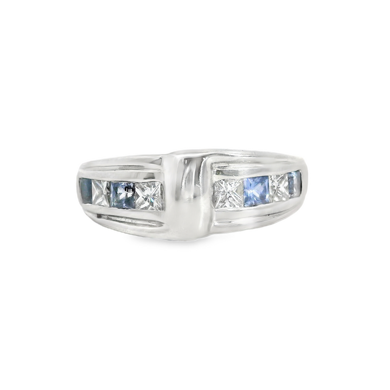 Platinum Sapphire & Diamond Ring