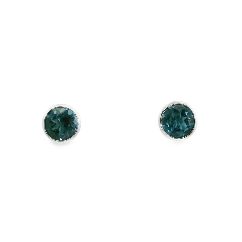 10K WG London Blue Topaz Stud Earrings