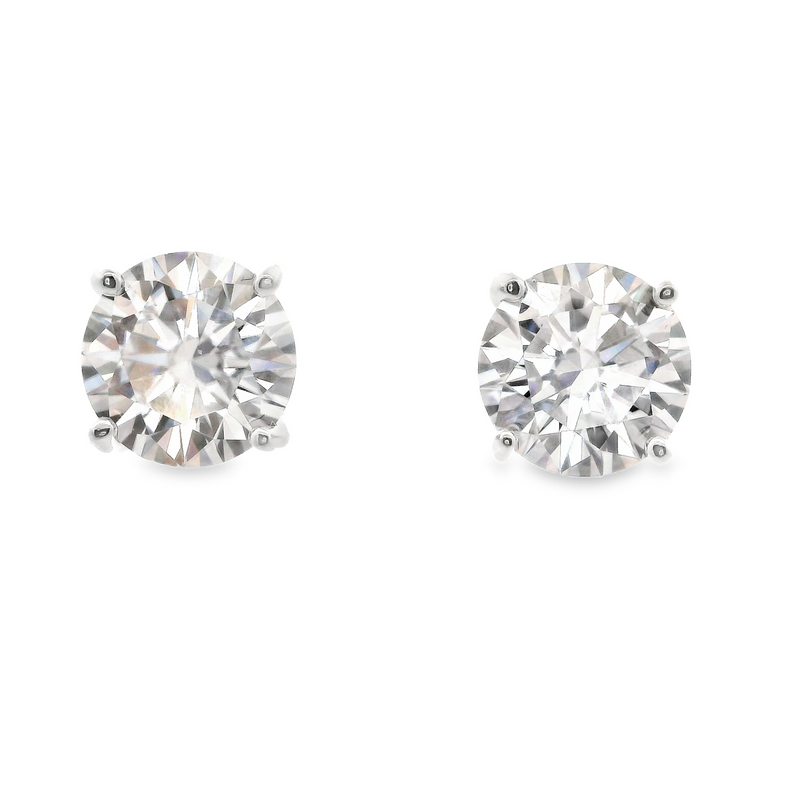 Sterling Silver Moissonite Stud Earrings