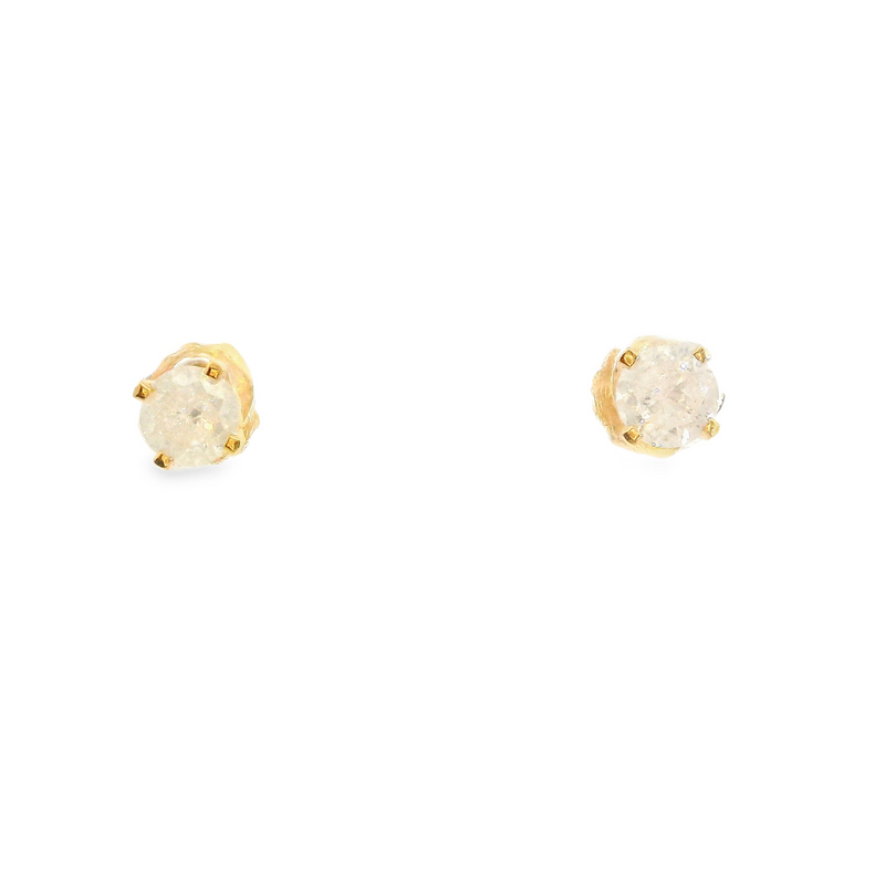 14K YG Diamond Stud Earrings 0.34 CT TW