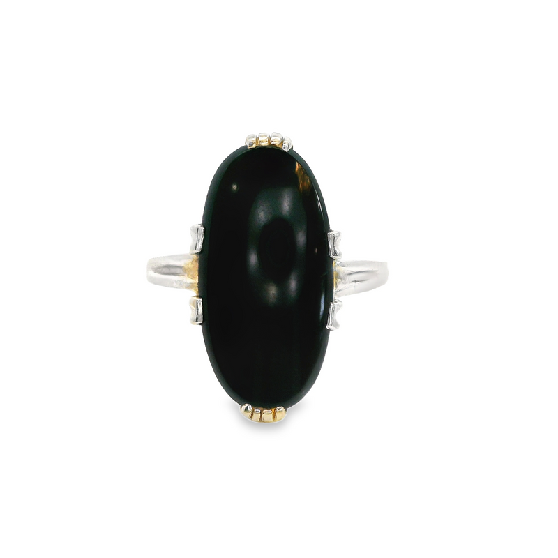 14K WG Black Onyx Ring