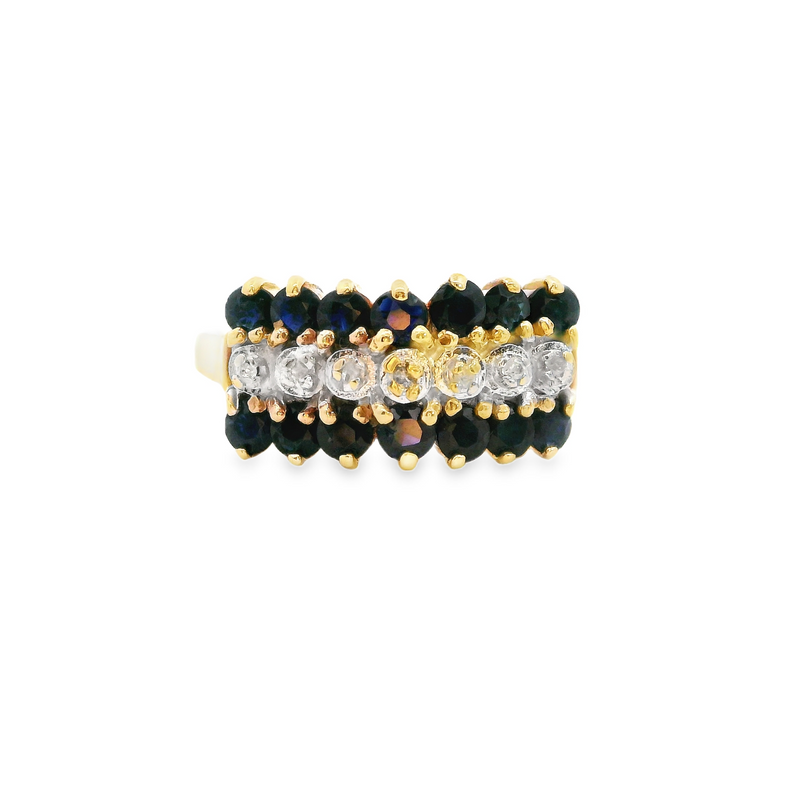 10K YG Sapphire & Diamond Ring