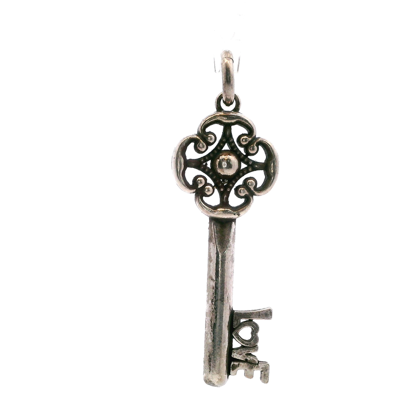 Sterling Silver Love Key Pendant