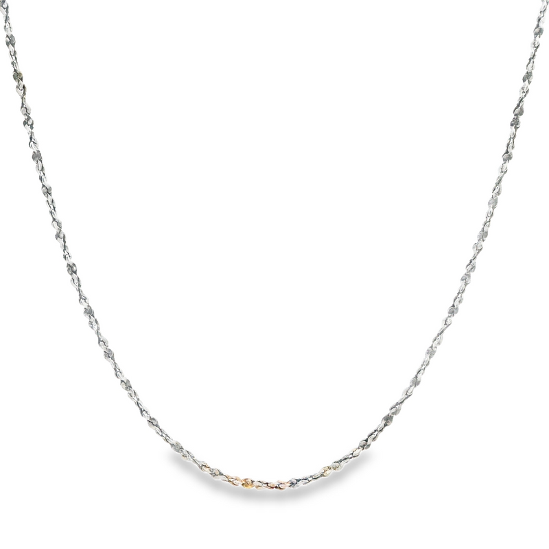 Sterling Silver Twisted Diamond Cut Chain
