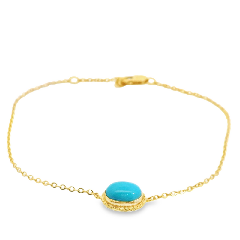 14K YG Turquoise Bracelet