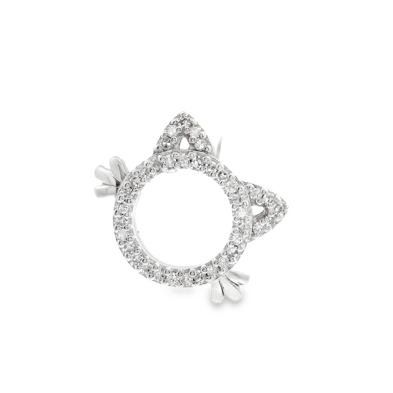 10K WG Diamond Cat Pendant