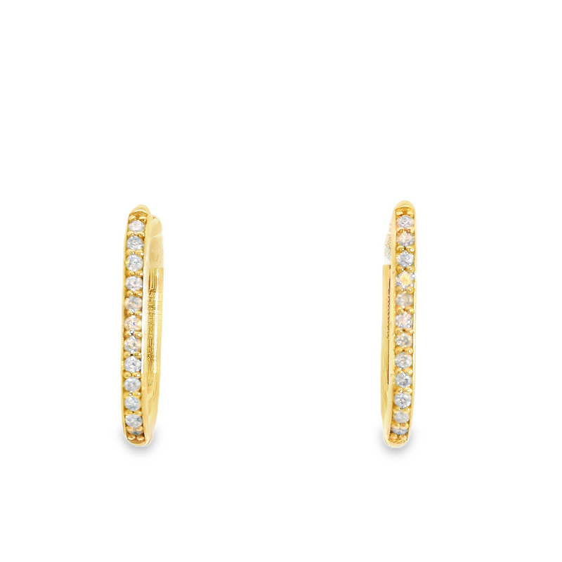 14K YG Diamond Hoop Earrings