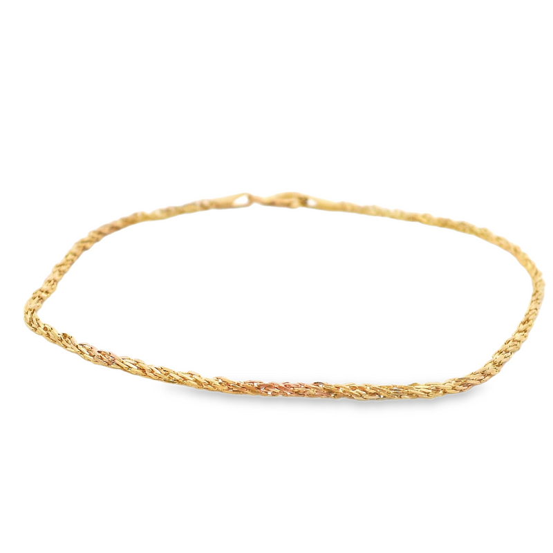 14K YG Twisted Style Bracelet 7