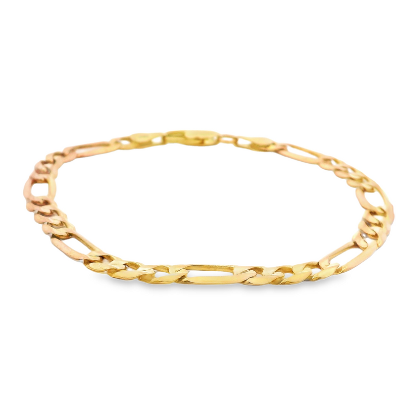 10K YG Figaro Style Link Bracelet