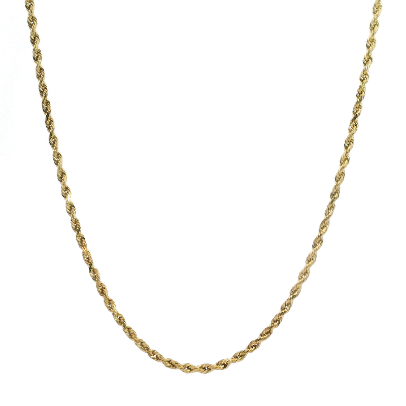 14K YG Diamond Cut Rope Chain 23