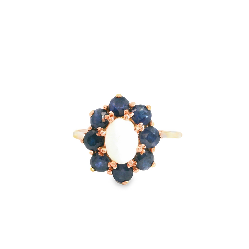 10K RG Opal & Sapphire Ring