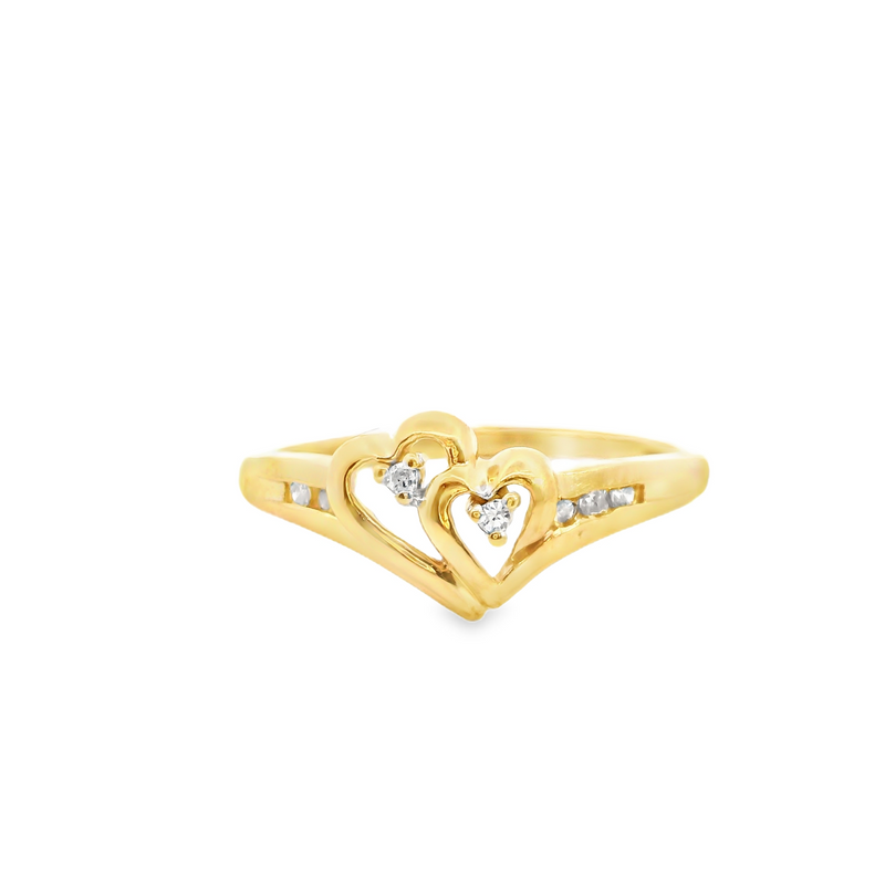 10K YG Diamond Heart Ring