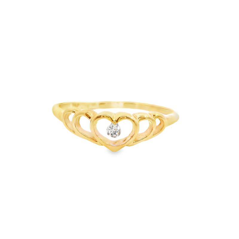 10K YG Diamond Heart Ring