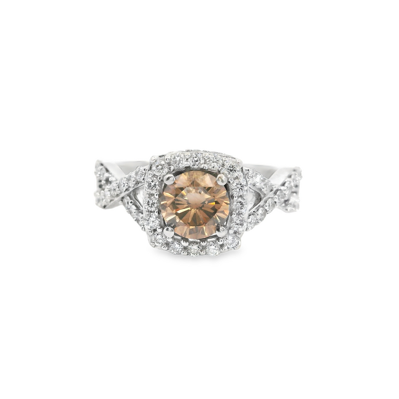 Levian 14K WG Chocolate & White Diamond Ring