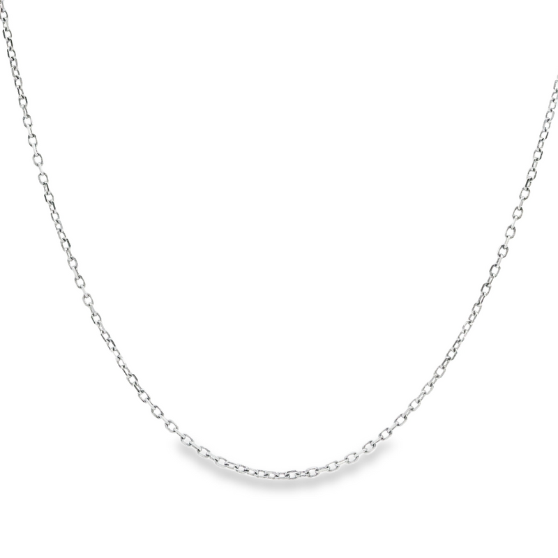 14K WG Diamond Cut Cable Chain 18