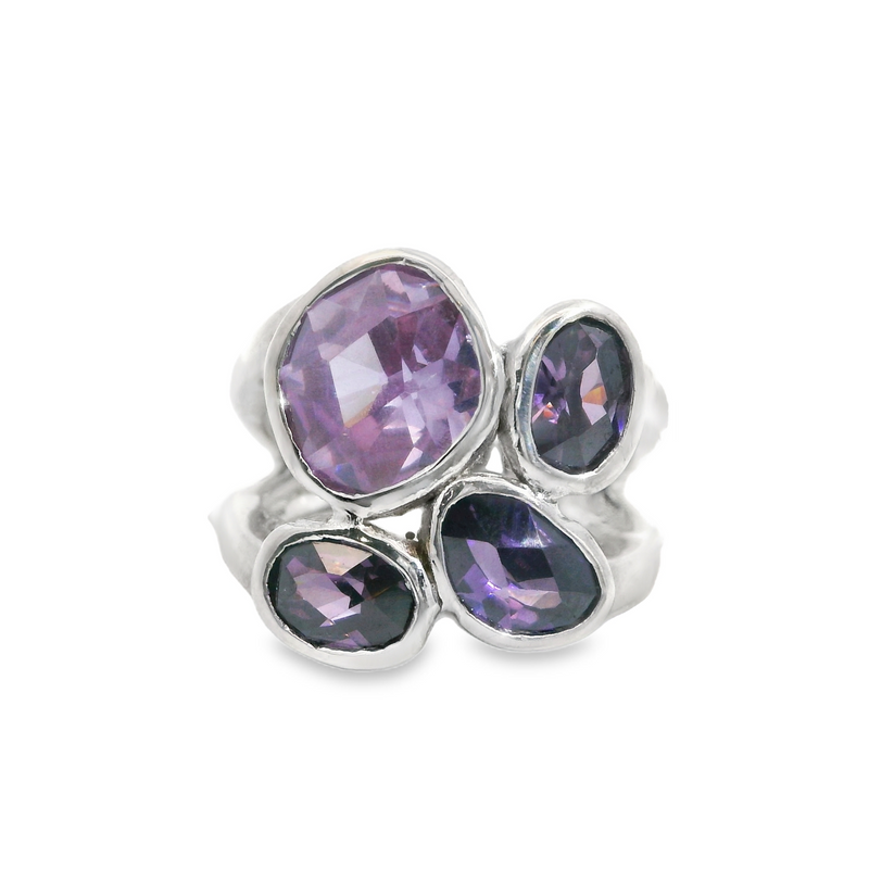 Sterling Silver Purple CZ Ring