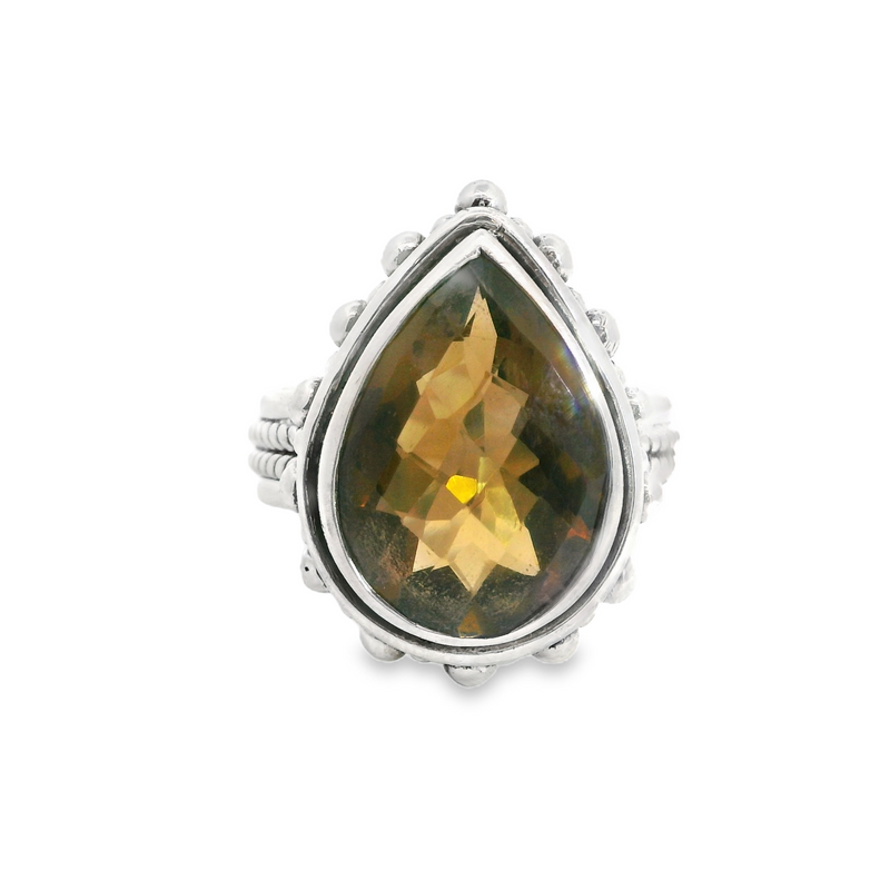 Sterling Silver Whiskey Quartz Ring