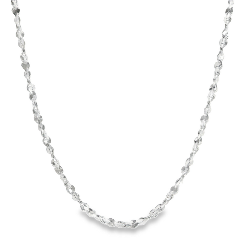 Sterling Silver Diamond Cut Twisted Link Chain