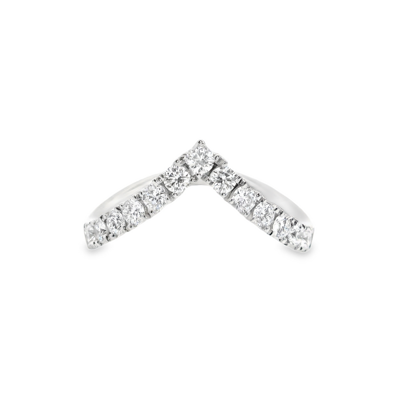 14K WG V Curve Diamond Band