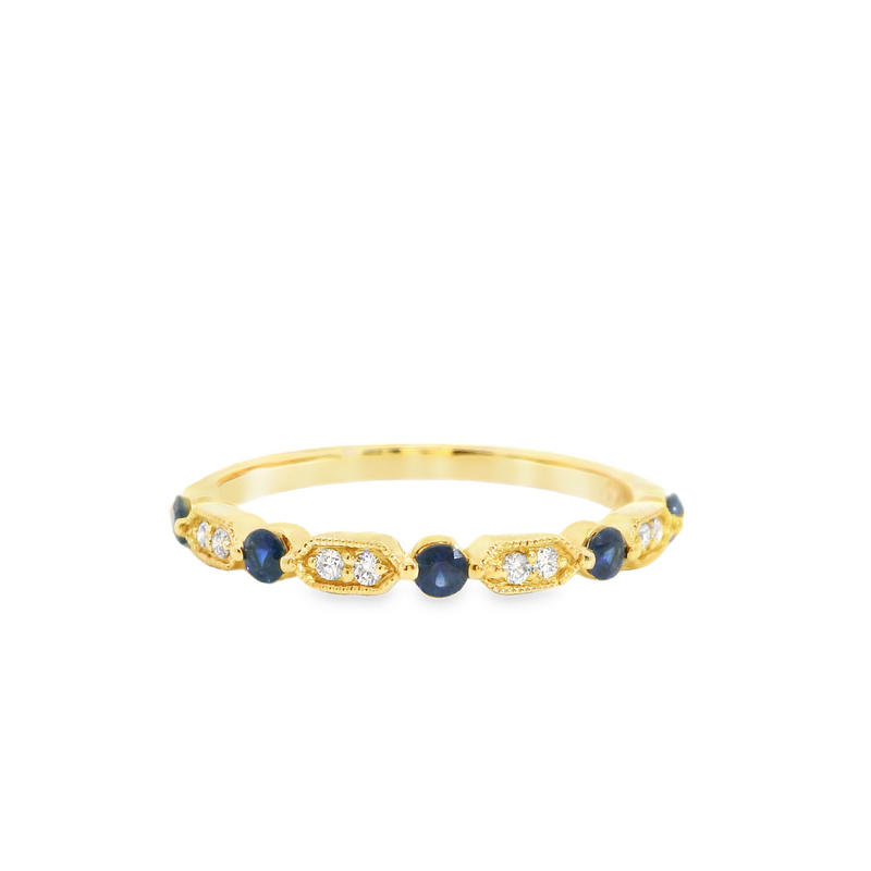 14K YG Sapphire & Diamond Ring