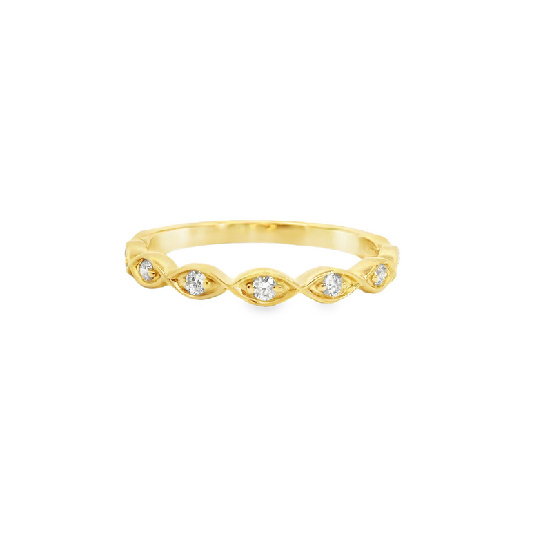 14K YG Diamond Band