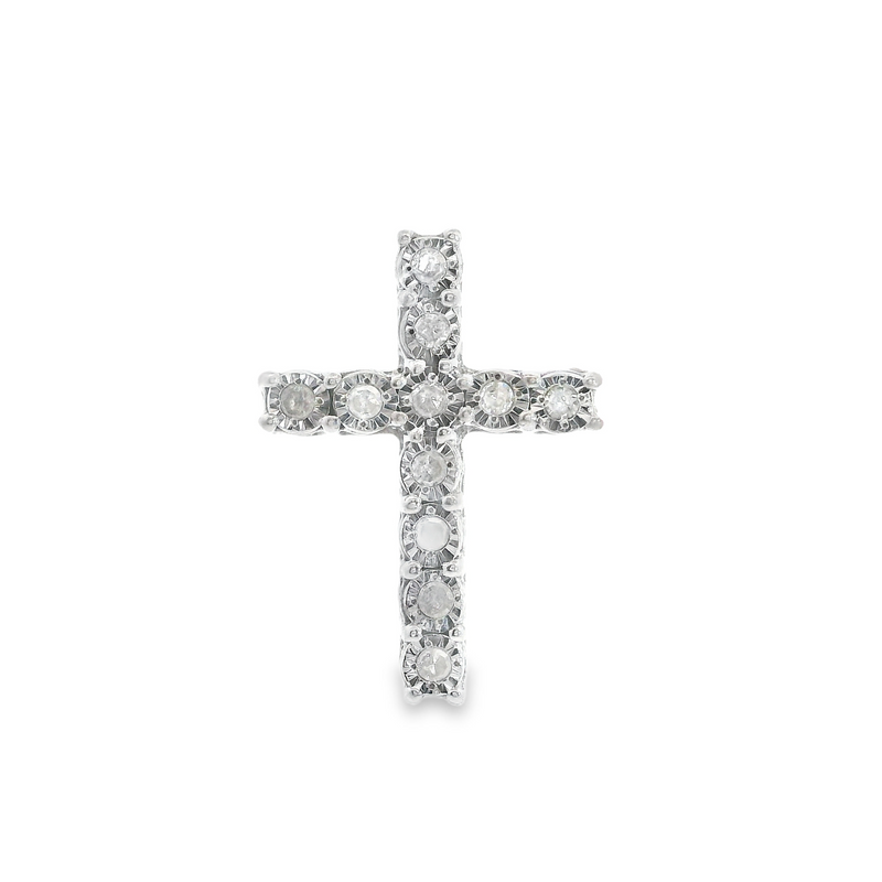 Sterling Silver Diamond Cross Pendant