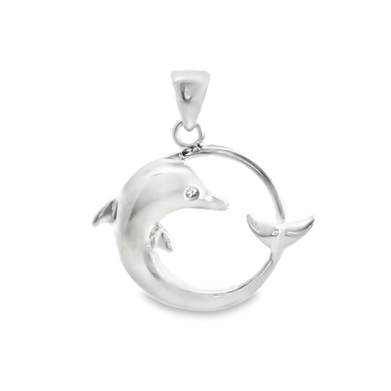 Sterling Silver Dolphin Charm Pendant