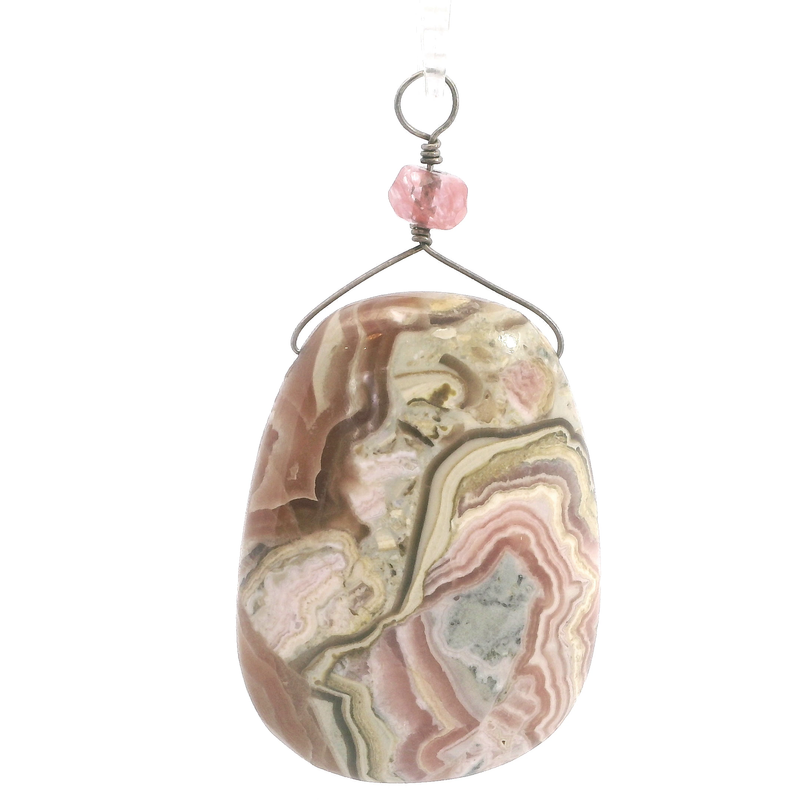 Lace Agate Wire Wrapped Pendant