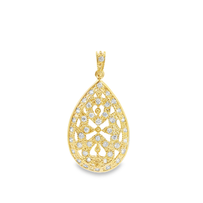 Gold Plated Sterling Silver & CZ Pendant