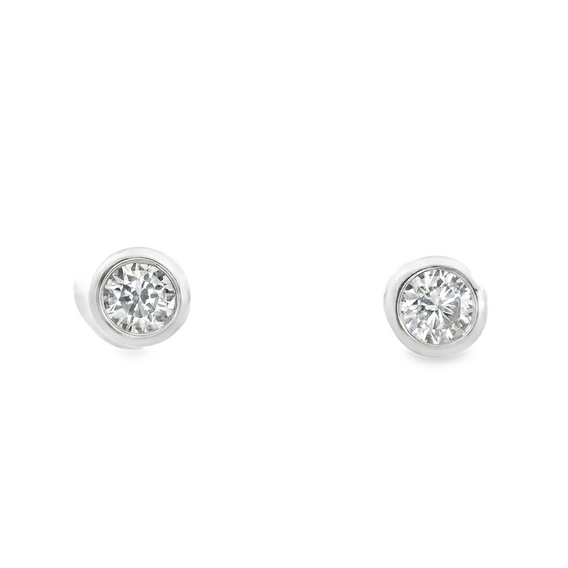 Sterling Silver Lab Grown DIamond Bezel Studs