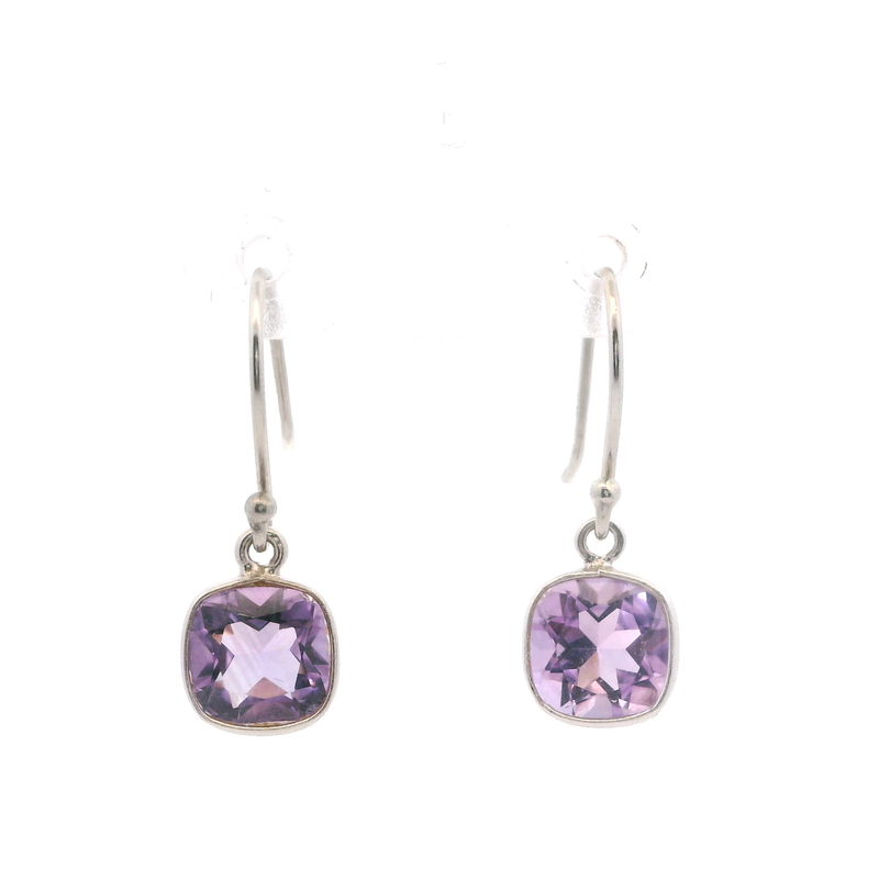 Sterling Silver Amethyst Drop Earrings