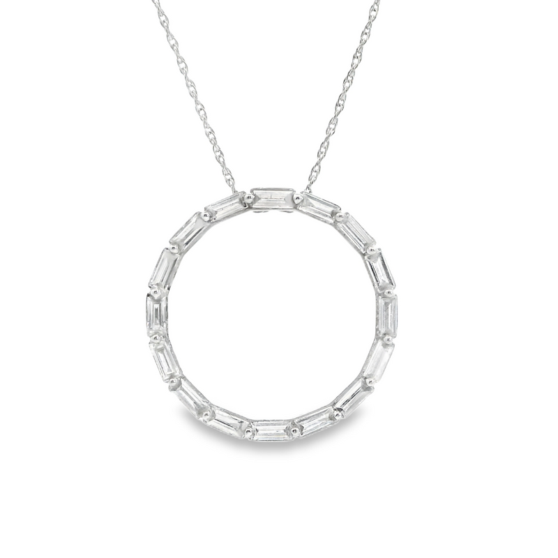 14K WG Lab Grown Diamond Circle Necklace
