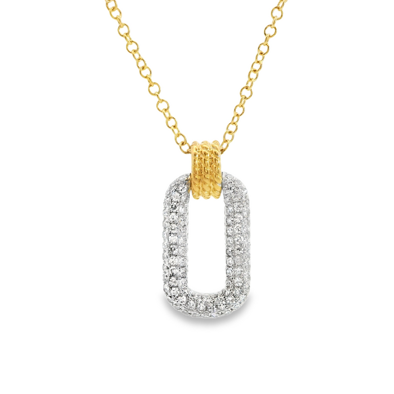 14K TT Diamond Link Pendant