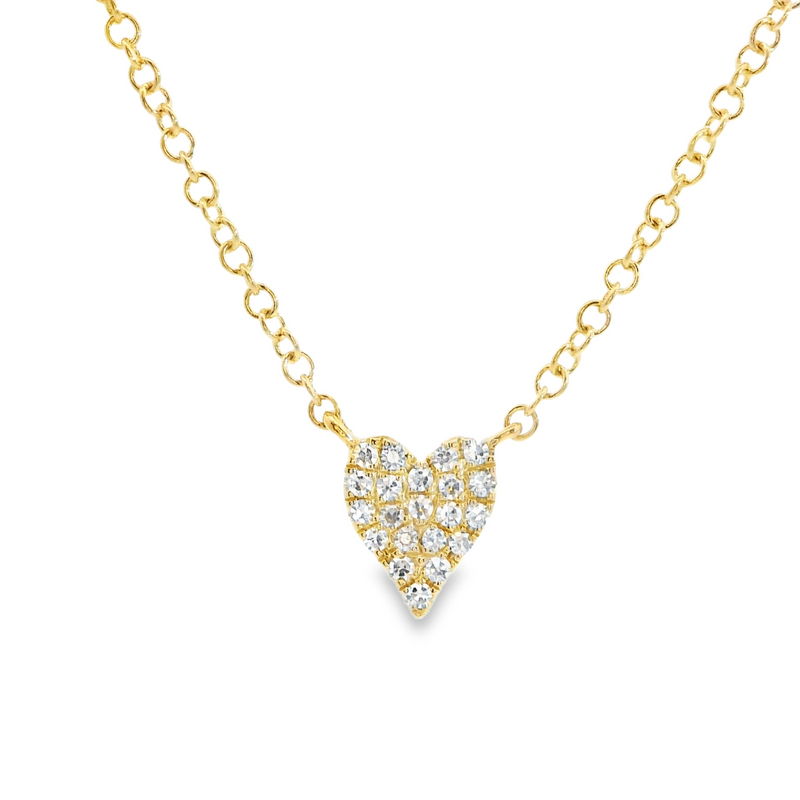 14K YG Diamond Heart Necklace