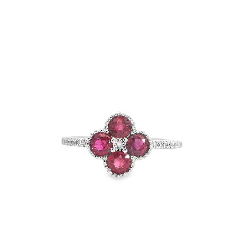 14K WG Ruby & Diamond Ring