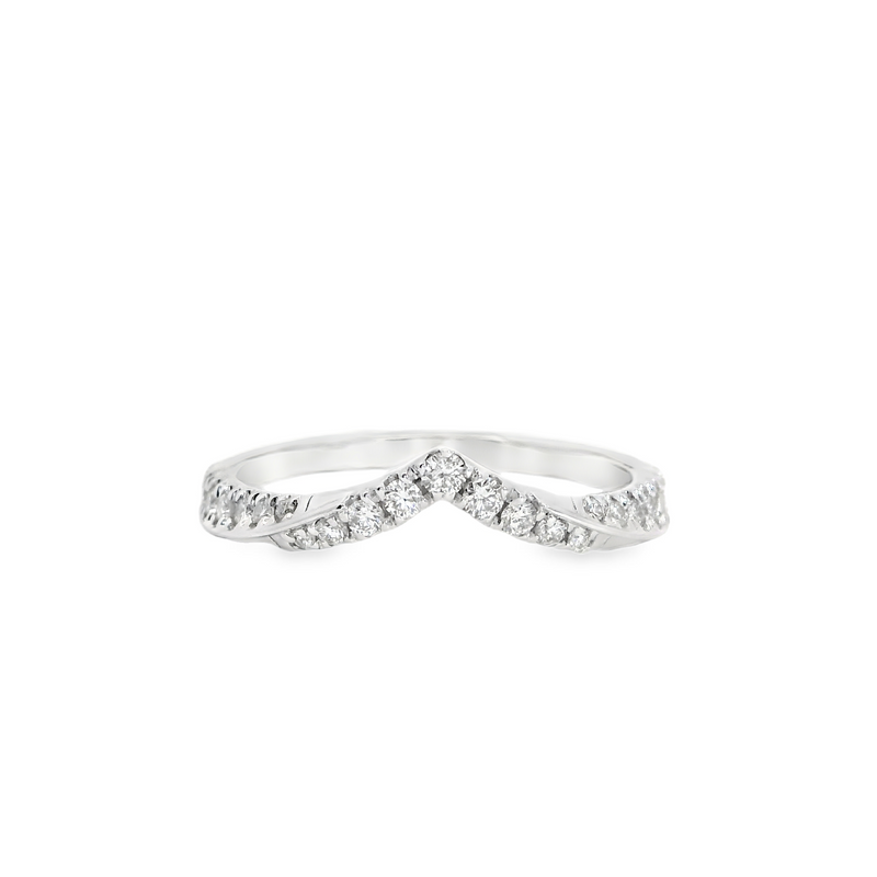 14K WG Diamond Curved Band