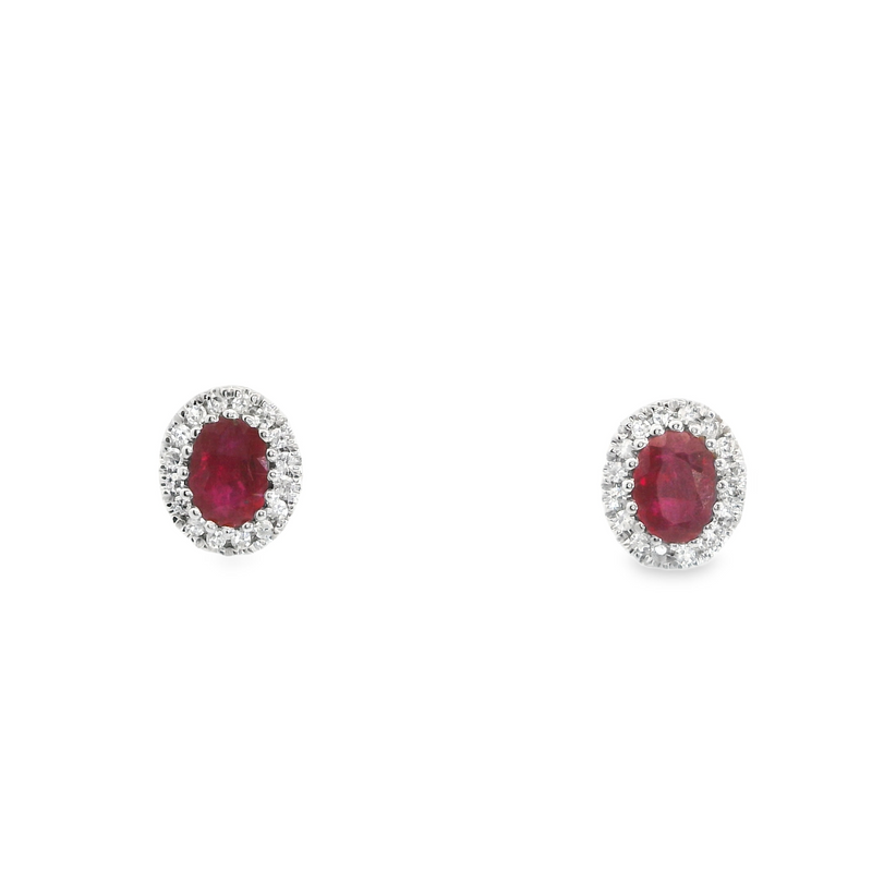 10K WG Ruby & Diamond Earrings