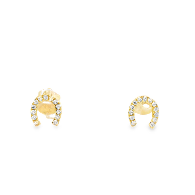 14K YG Horseshoe Stud Earrings