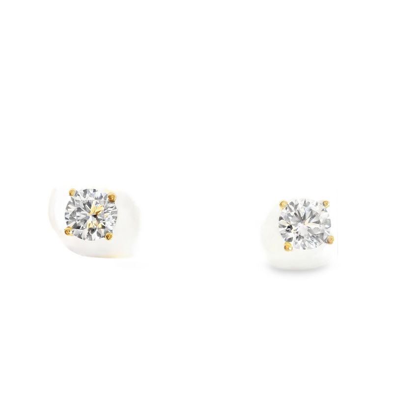 14K YG Lab Grown DIamond Stud Earrings
