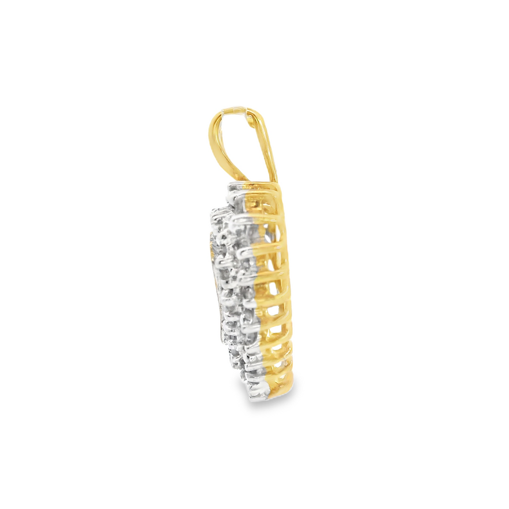 10K YG Diamond Heart Pendnt