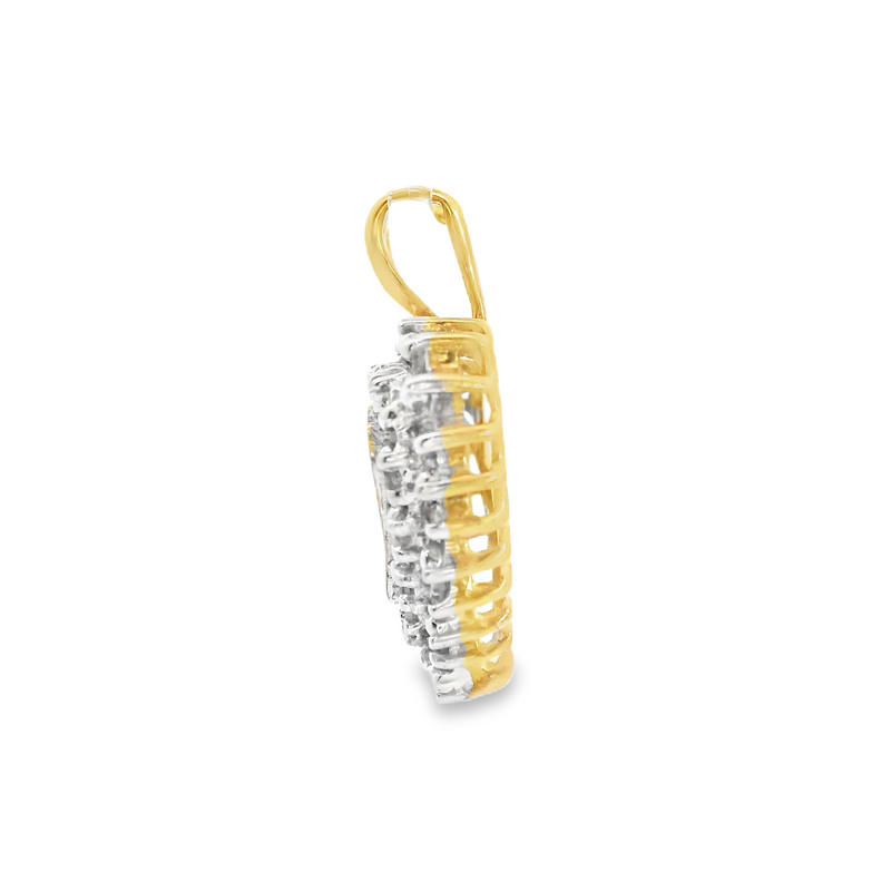10K YG Diamond Heart Pendnt