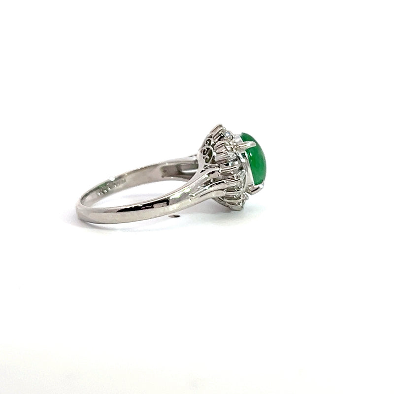 Platinum Jade & Diamond Ring