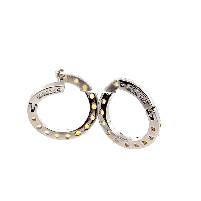 Sterling Silver CItrine Hoop Style Earrings