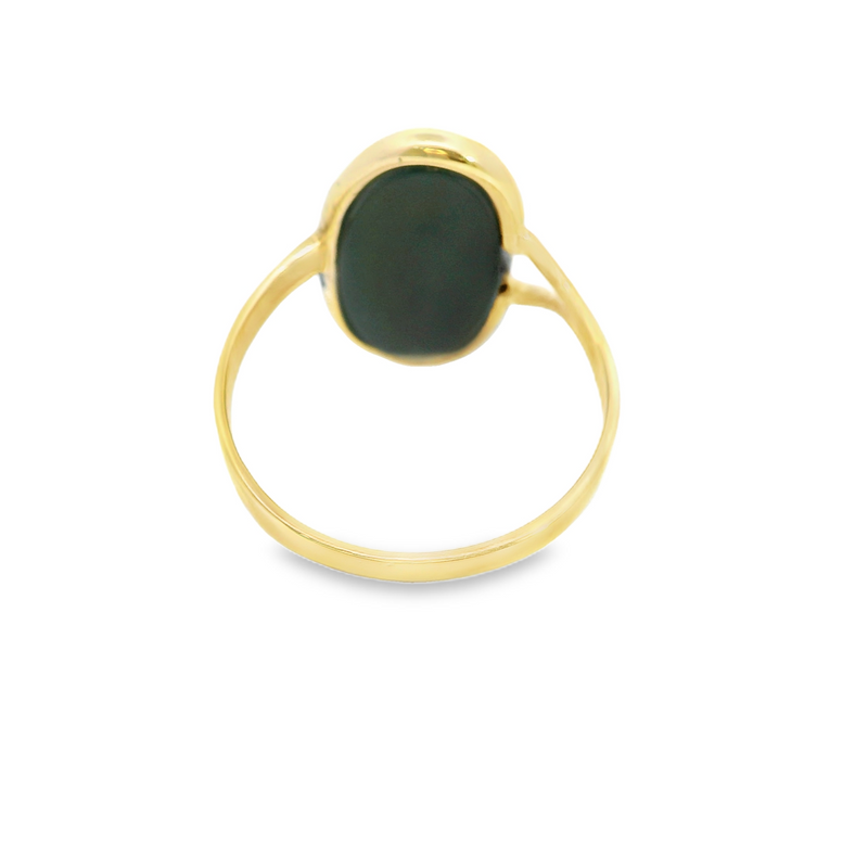14K Two Tone Onyx & Diamond Ring