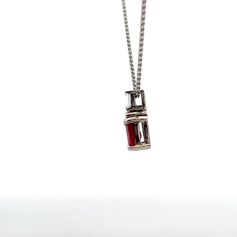 14K WG Ruby & Diamond Pendant