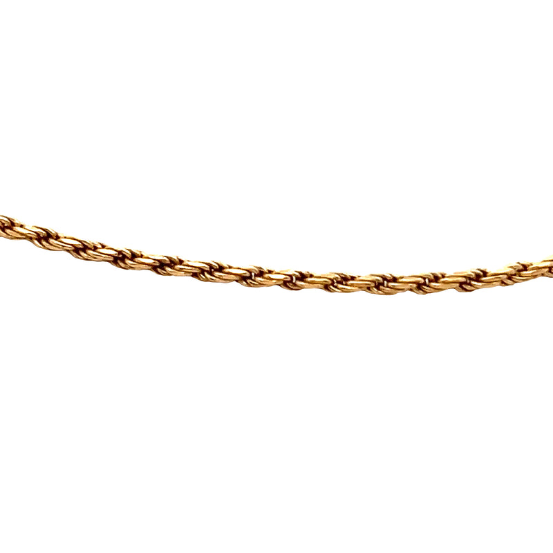 14K YG Diamond Cut Rope Chain