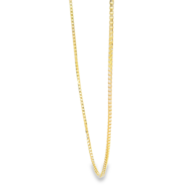 10K Two Tone Diamond Cut Box Chain 16"